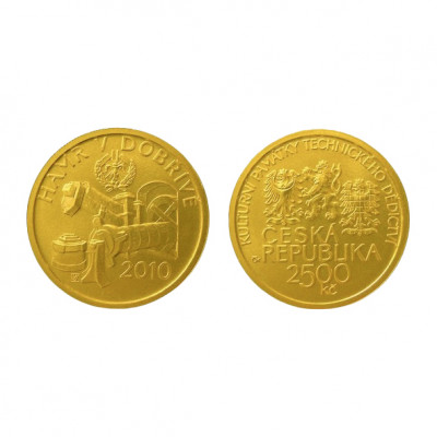 Zlatá mince 2500 Kč Hamr v Dobřívě, 2010